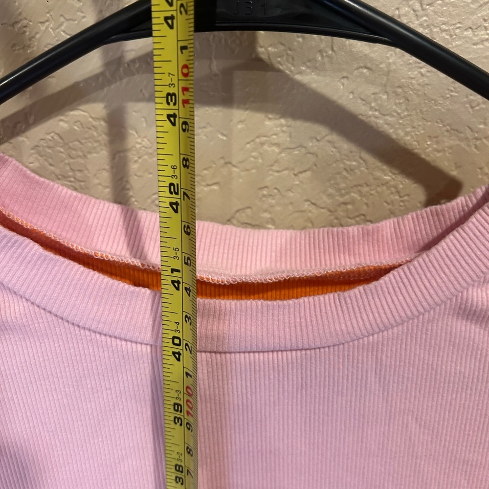 Orange and Pink Midi Cutout Dress Size L Vacation Colorblock Beach - Picture 6 of 8